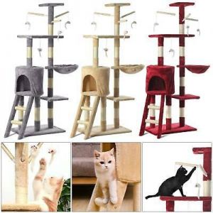 Large Multilevel Cat Tree Scratching Post Kitten Climbing Tower Activity Centre