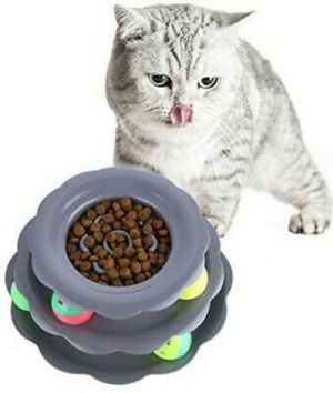 Cat Kitten Toy Track Ball Tower feeder bell ball training brand new